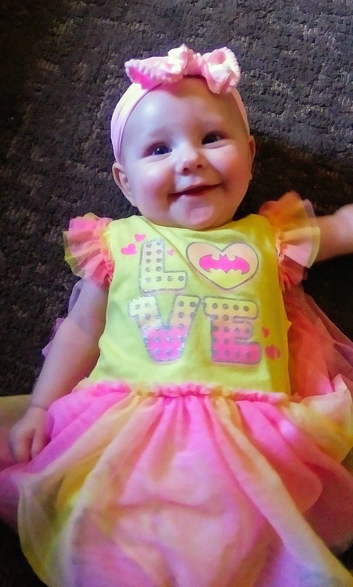 Jaylen is registered to the contest to win money with this photo: baby, baby_products, baby_toddler_clothing, child, clothing, costume, dress, hair_accessory, headwear, joy, peach, person, pink, play, product, smile, toddler