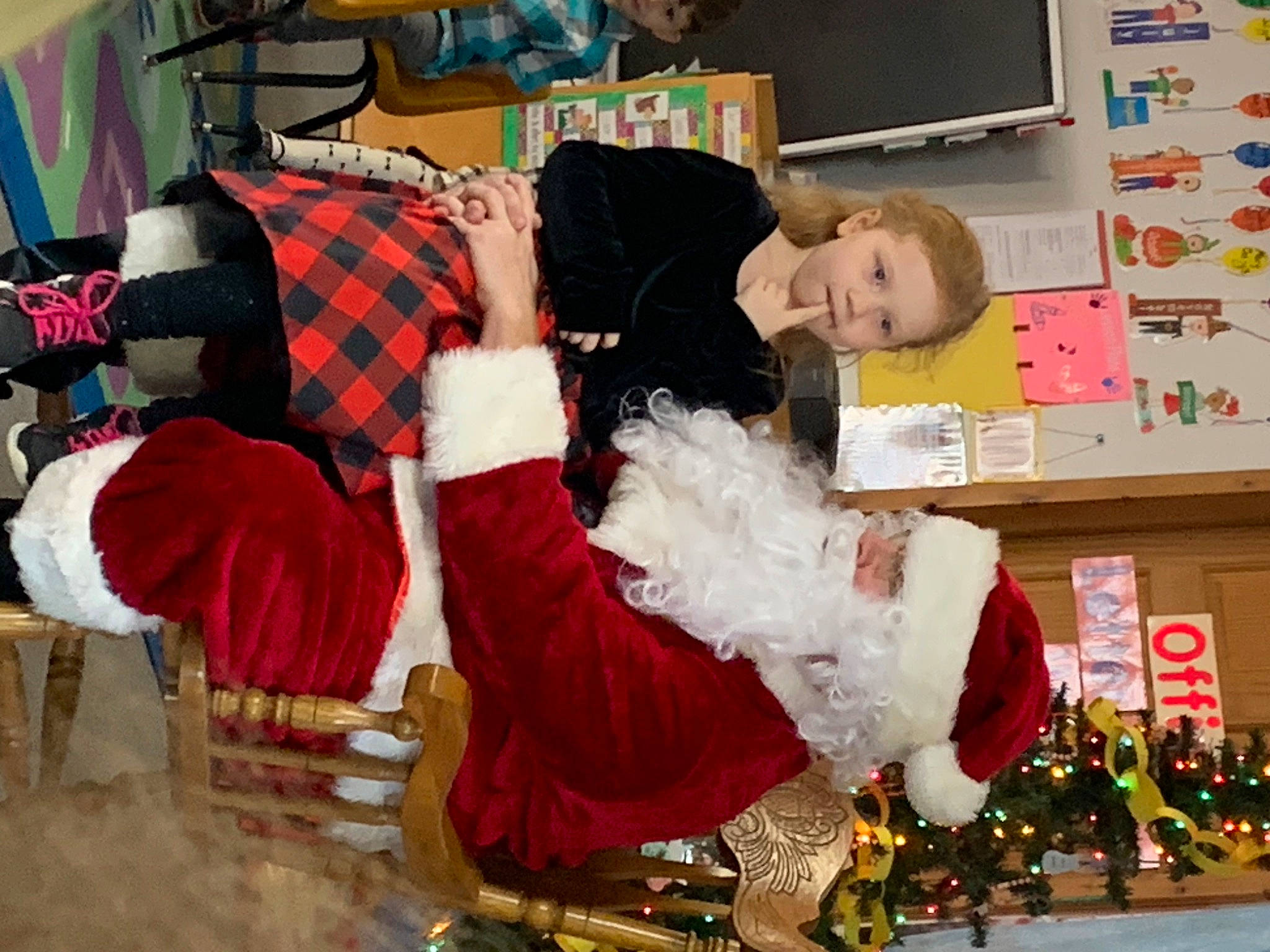 Ava joined the competition — help win amazing prizes! bookcase, child, christmas, christmas_eve, event, fun, fur, happy, holiday, lap, pattern, person, plaid, room, snapshot, sock, tartan, thigh, toddler, tradition