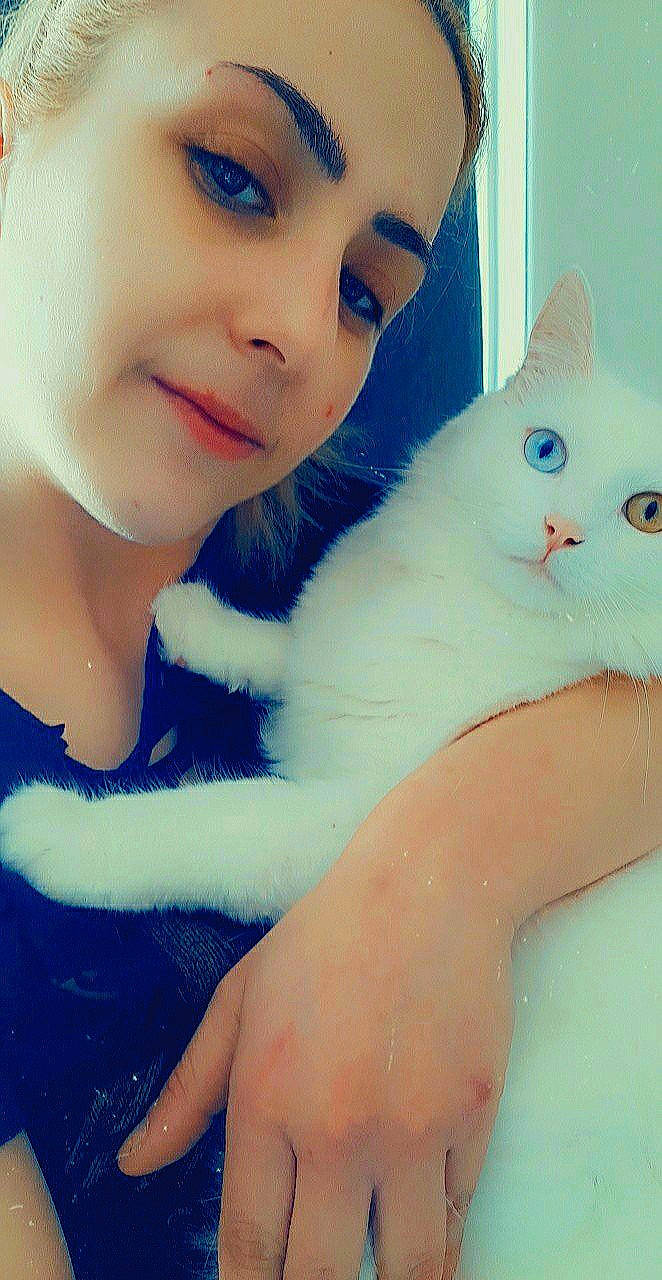 Janine a rejoint le concours — aidez-le/la à gagner de superbes lots ! blue, carnivore, cat, chin, ear, eye, eyebrow, eyelash, felidae, gesture, hair, head, human_body, iris, jaw, mouth, neck, nose, skin, white