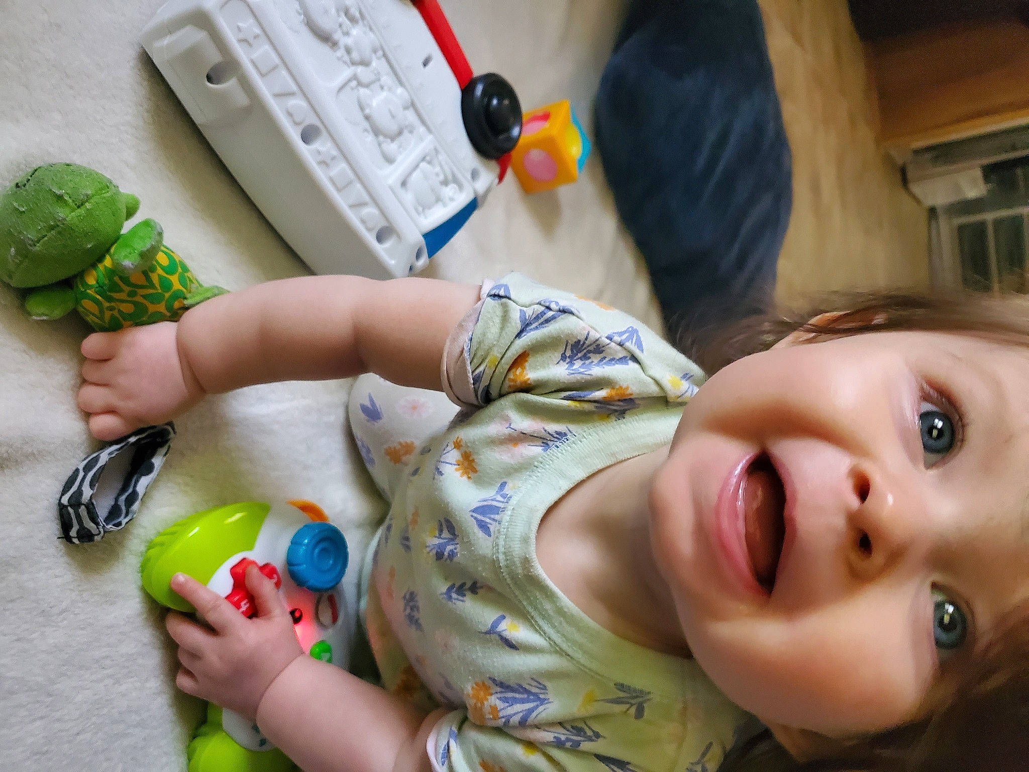 Adeline joined the competition — help win amazing prizes! baby, child, finger, fun, person, plant, play, toddler, vacation, yellow