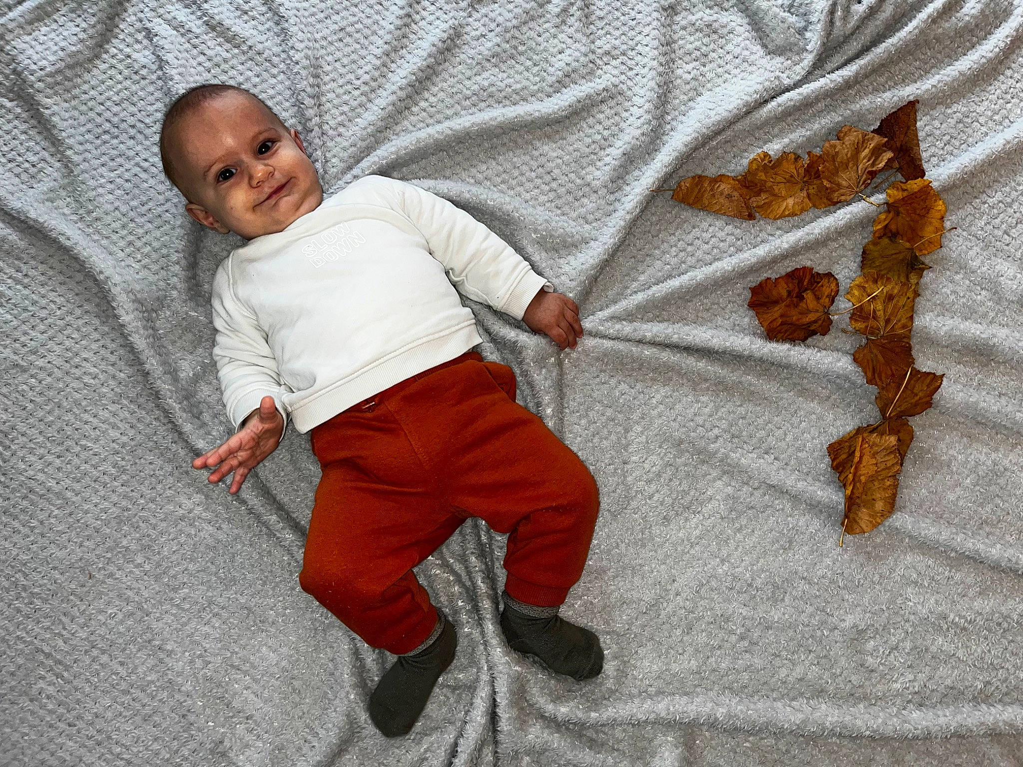 Gianni participe au concours pour gagner de l'argent avec cette photo : art, baby_toddler_clothing, child, gesture, grey, happy, linens, mammal, outerwear, pattern, person, sleeve, smile, stuffed_toy, t_shirt, tail, toddler, toy, twig, wood