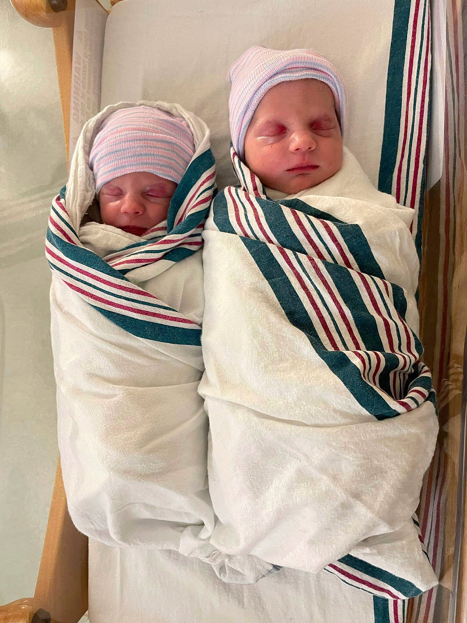 Nova And Everleigh is registered to the contest to win money with this photo: baby, baby_products, baby_safety, baby_sleeping, baby_toddler_clothing, bedding, blanket, child, comfort, event, face, headwear, linens, person, room, sleeve, toddler