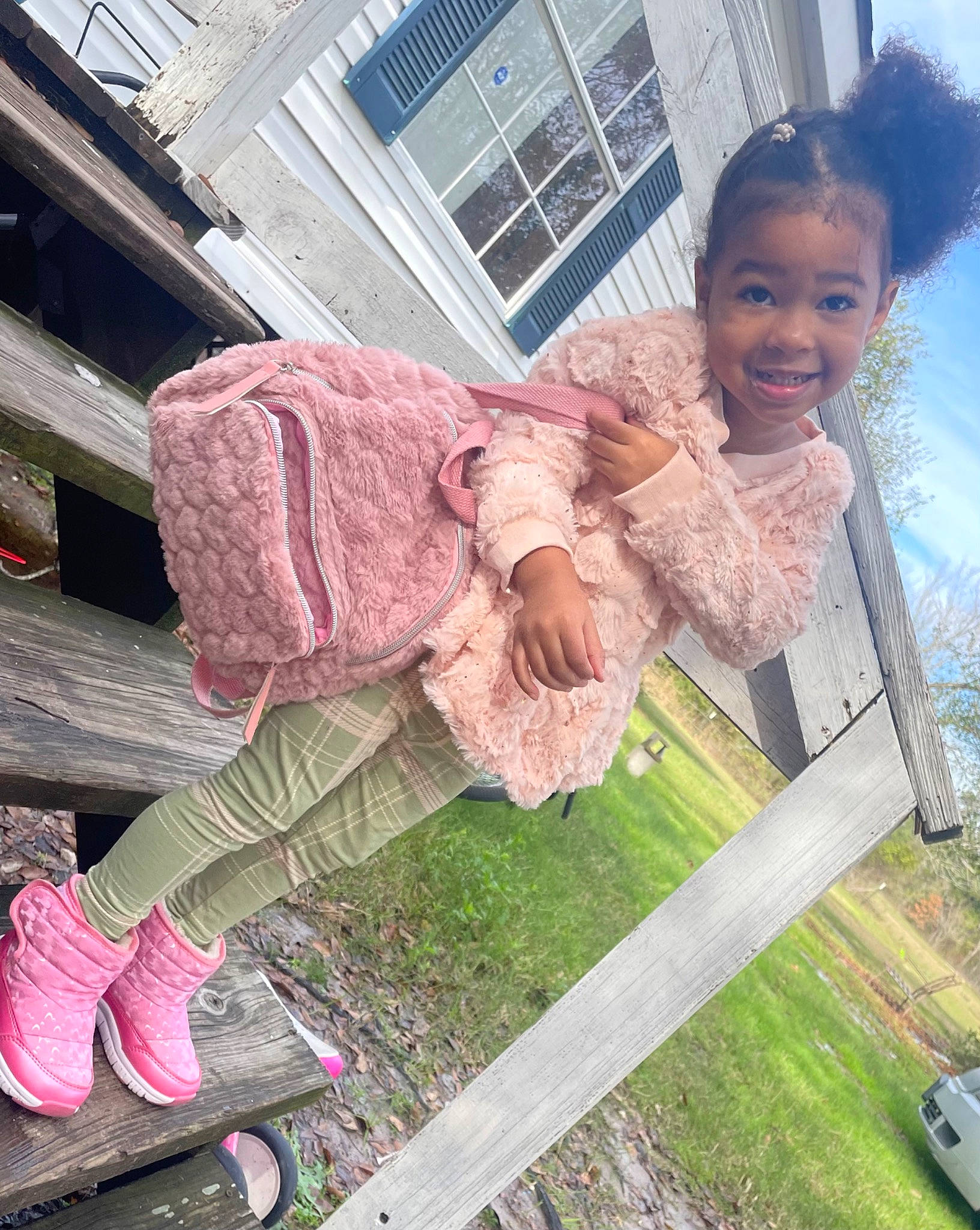 Maryjane joined the competition — help win amazing prizes! child, cool, daytime, fashion, fun, grass, happy, human_leg, joy, leisure, magenta, pattern, person, pink, plant, sitting, sky, thigh, travel, vacation