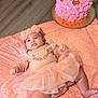 Andrea joined the competition — help win amazing prizes! baby, infant, pink_tutu, headband, pink_cake, cake_topper, blanket, wooden_floor, celebration, frosting, cake_plate, name_letters, newborn, lying_down, rosy_cheeks, dress, photography, cute, portrait, milestone_photo