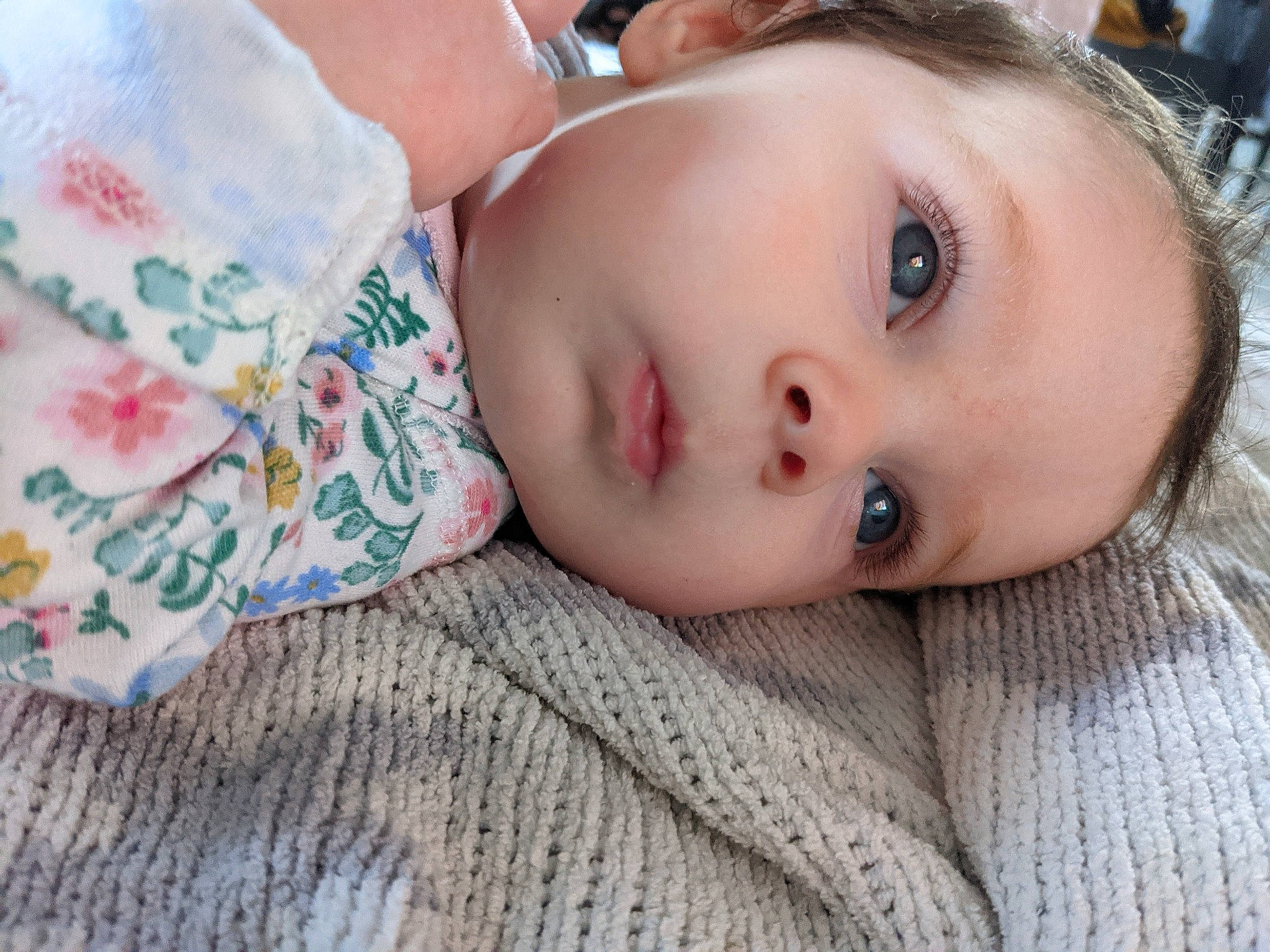 Beatrix joined the competition — help win amazing prizes! baby, baby_toddler_clothing, beauty, brown_hair, cheek, eye, eyebrow, eyelash, happy, iris, linens, lip, neck, nose, pattern, person, skin, sleeve, toddler, toy