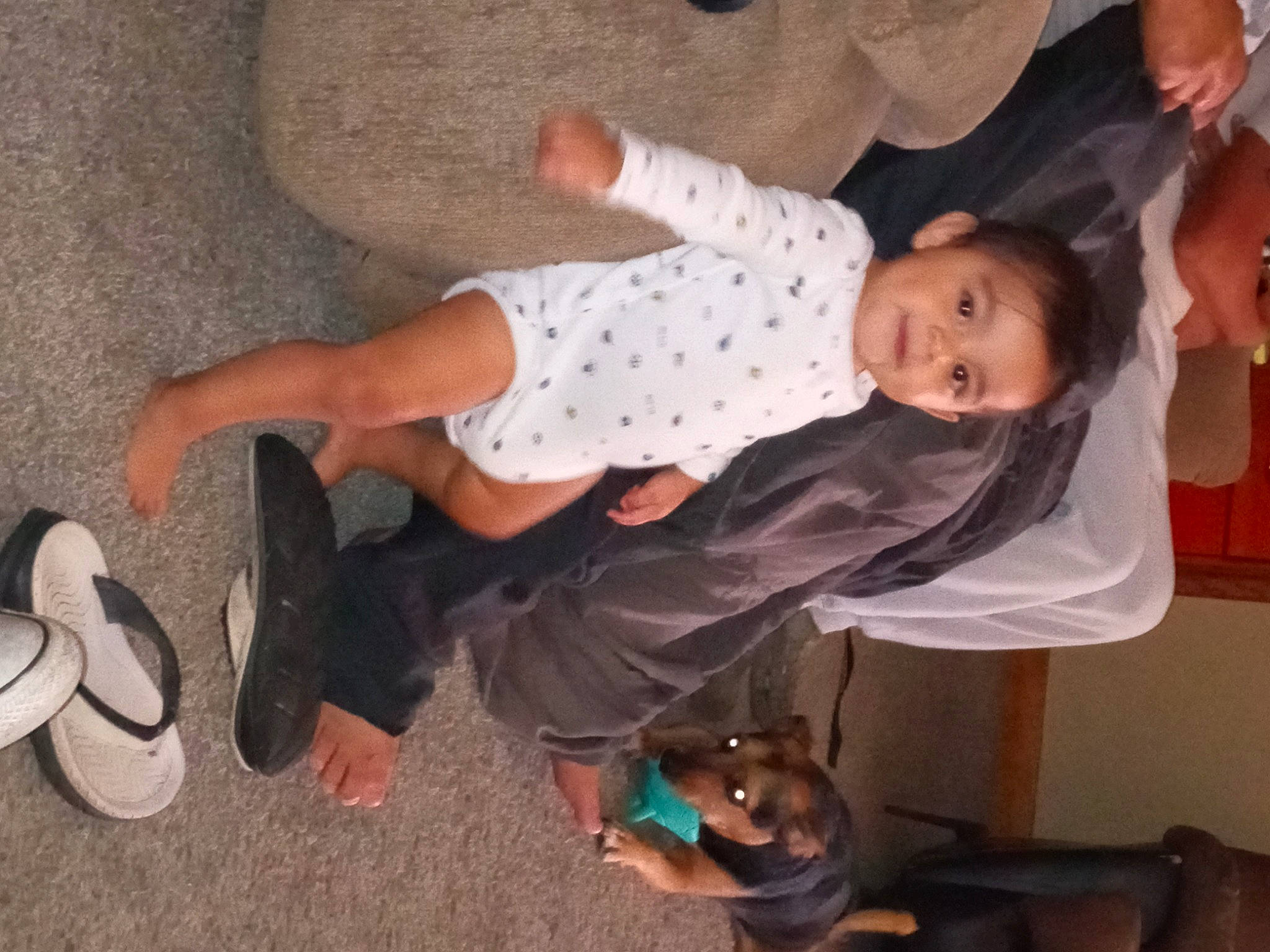 Kai joined the competition — help win amazing prizes! baby, baby_toddler_clothing, child, comfort, elbow, flooring, foot, fun, happy, human_leg, joint, knee, mammal, pattern, person, room, sandal, sitting, thigh, toddler