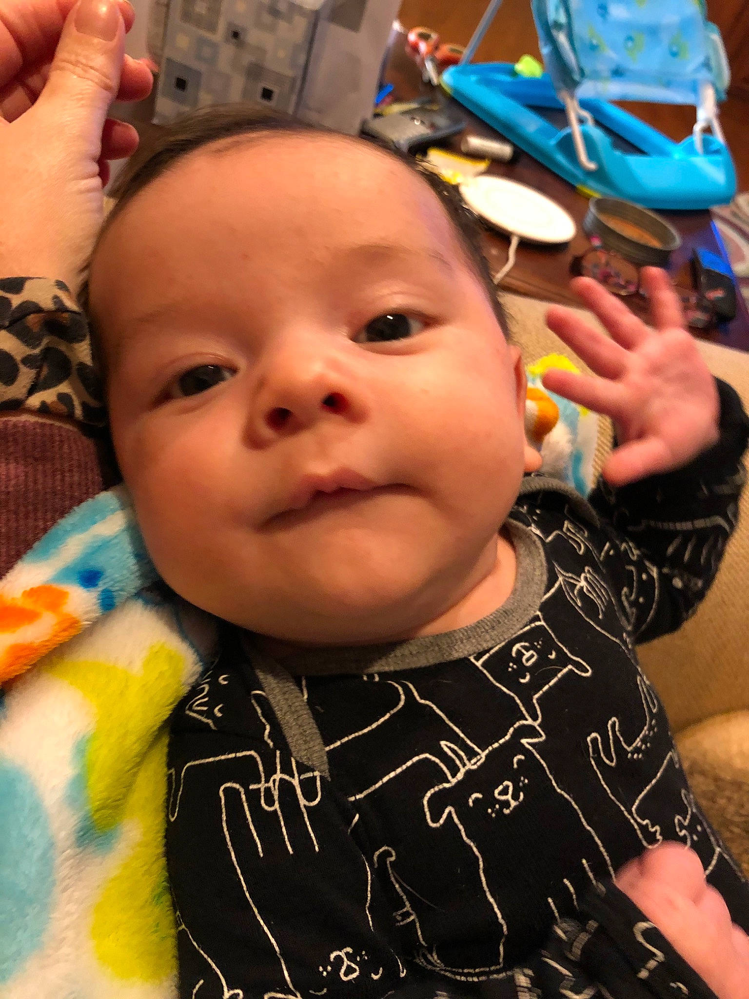 Beckett is registered to the contest to win money with this photo: baby, cheek, child, ear, face, forehead, head, person, skin, smile, toddler