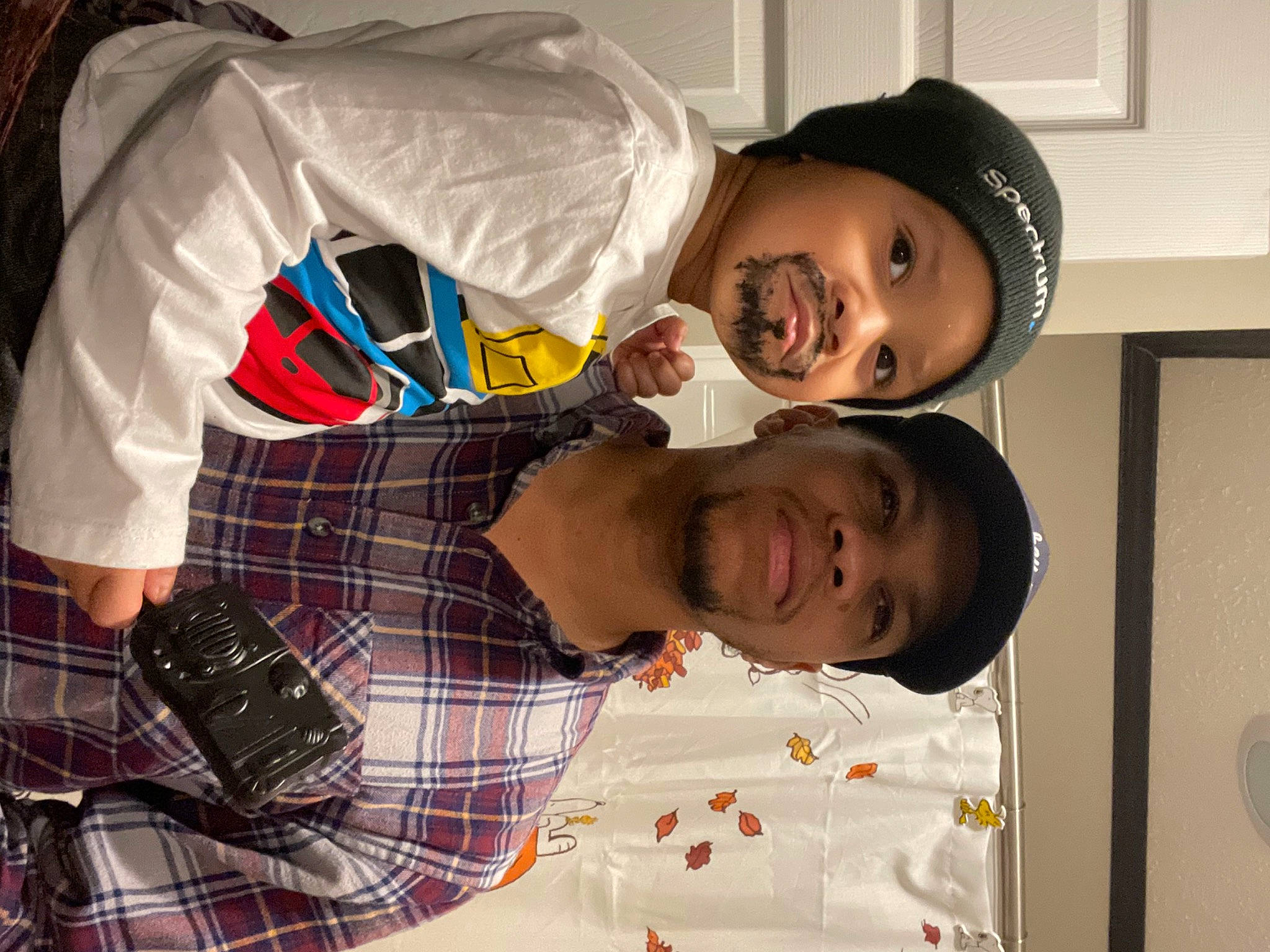 Carter joined the competition — help win amazing prizes! cap, child, collar, comfort, event, fedora, fun, happy, hat, headwear, pattern, person, plaid, room, sleeve, smile, sun_hat, tartan, textile, white