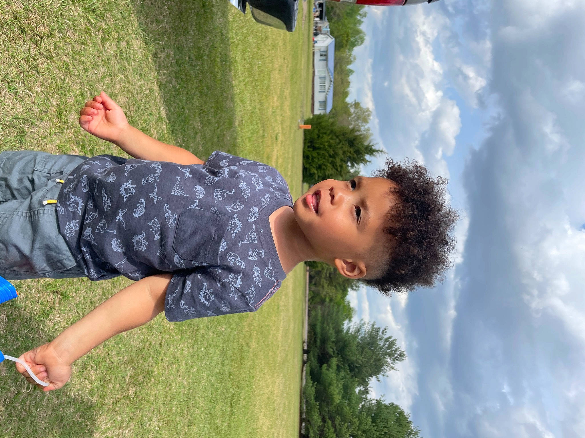 Carter is registered to the contest to win money with this photo: cloud, cool, flash_photography, fun, grass, green, hairstyle, happy, human_leg, leisure, light, people_in_nature, person, recreation, shorts, sky, summer, thigh, tree, waist