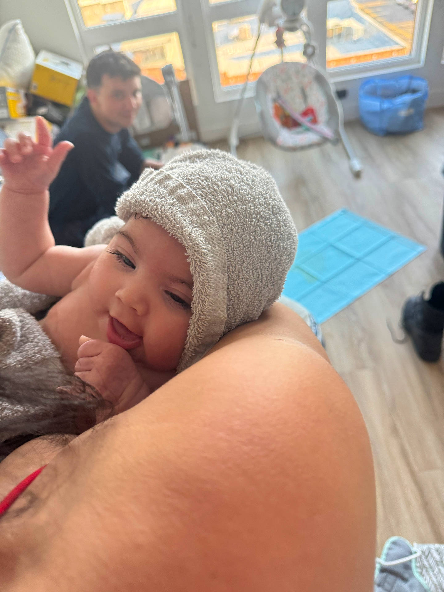 Karolina joined the competition — help win amazing prizes! baby, beanie, bodypart, bonnet, box, boy, cap, clothing, face, finger, footwear, hand, hardwood, hat, head, male, person, shoe, teen, wood
