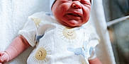 Robert is registered to the contest to win money with this photo: arm, baby, baby_fashion, blanket, child, closeup, clothing, crying, cute, expression, face, hat, indoors, infant, newborn, newborn_clothes, onesie, portrait, skin, soft