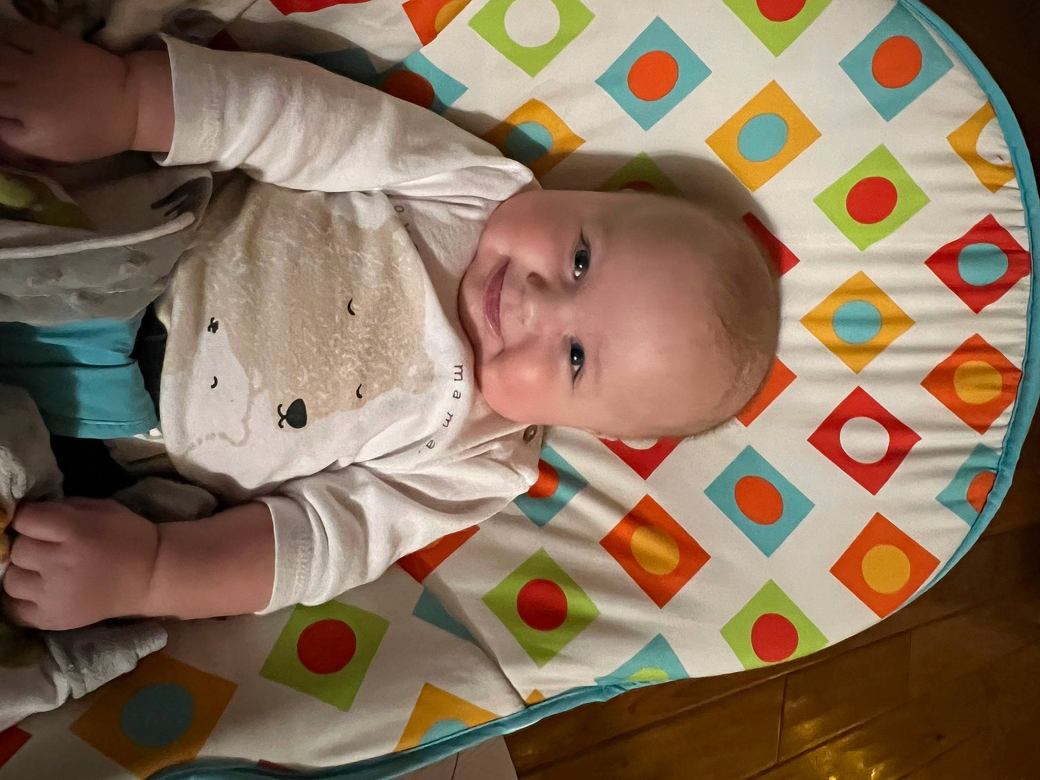 John is registered to the contest to win money with this photo: art, baby, baby_products, baby_toddler_clothing, cheek, child, circle, comfort, happy, pattern, person, room, smile, toddler