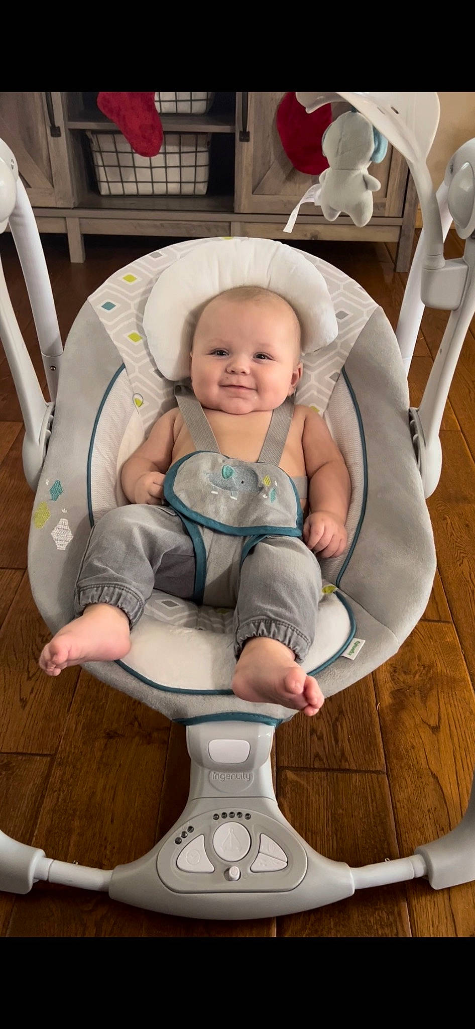 John joined the competition — help win amazing prizes! baby, baby_safety, baby_toddler_clothing, chair, cheek, child, comfort, finger, furniture, happy, joy, person, photograph, product, service, sitting, skin, smile, thigh, thumb