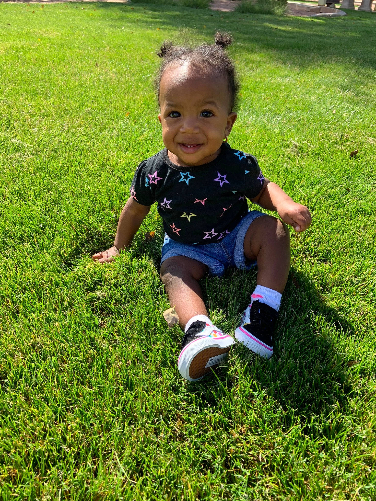 Sarai joined the competition — help win amazing prizes! baby, child, garden, grass, grass_family, green, happy, joy, lawn, leaf, meadow, person, plant, play, smile, summer, toddler, yard