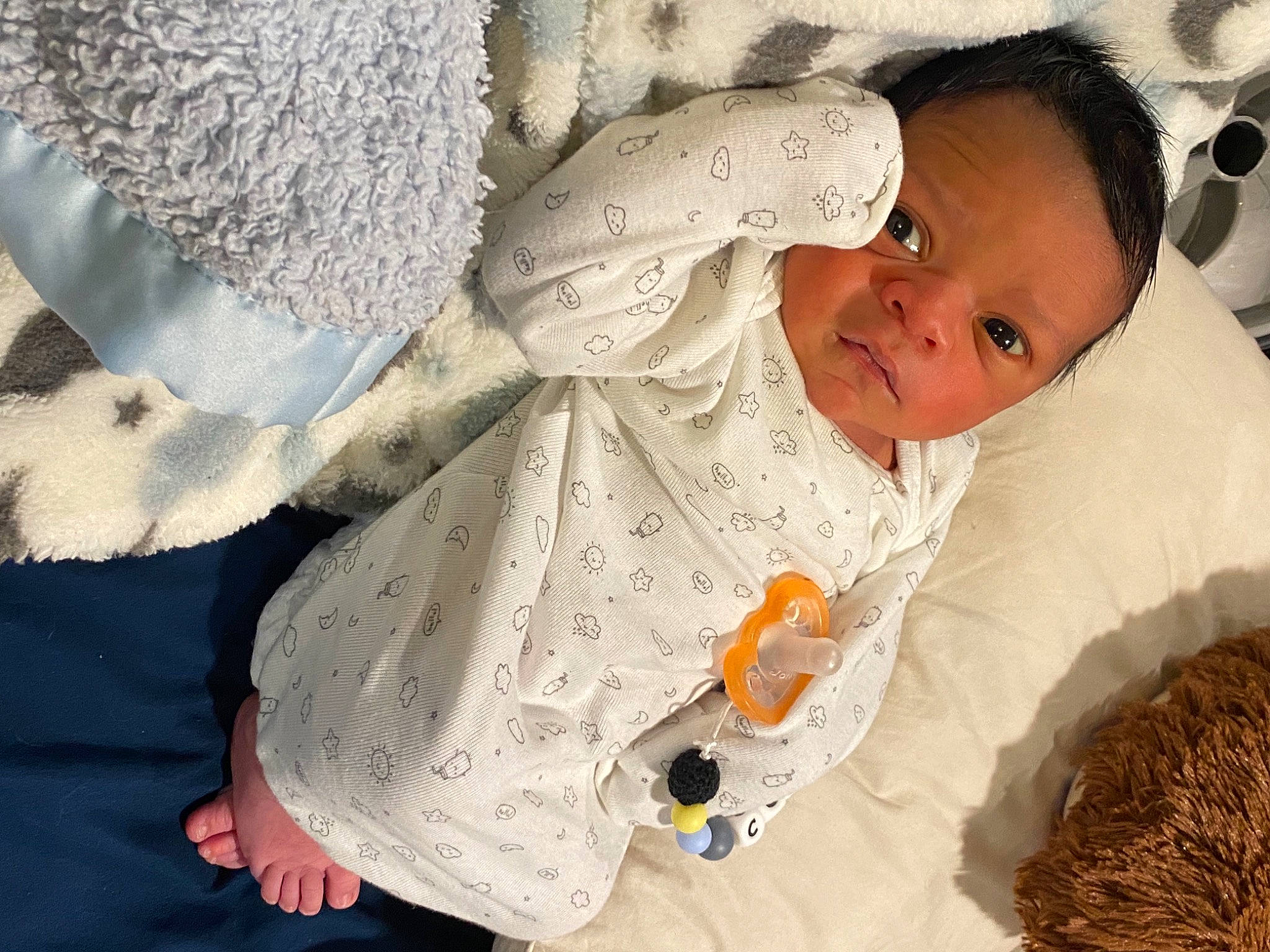 Coby is registered to the contest to win money with this photo: baby, baby_products, baby_safety, baby_sleeping, baby_toddler_clothing, bedding, bedtime, blanket, child, comfort, happy, linens, pattern, person, room, skin, sleeve, textile, toddler, white