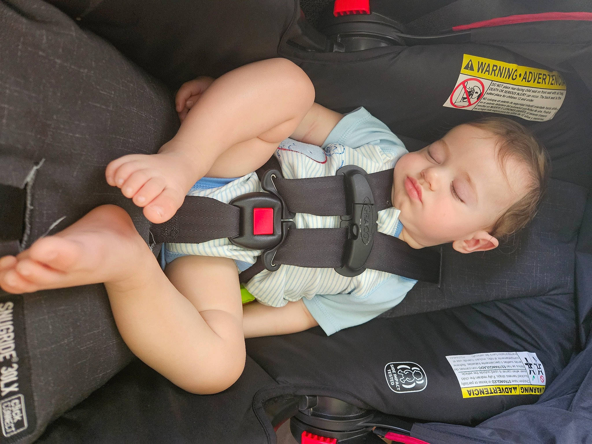 Mason is registered to the contest to win money with this photo: auto_part, baby, baby_carriage, baby_in_car_seat, baby_products, baby_toddler_clothing, car_seat, carmine, child, comfort, elbow, finger, human_leg, lap, nail, person, sitting, thigh, thumb, toddler
