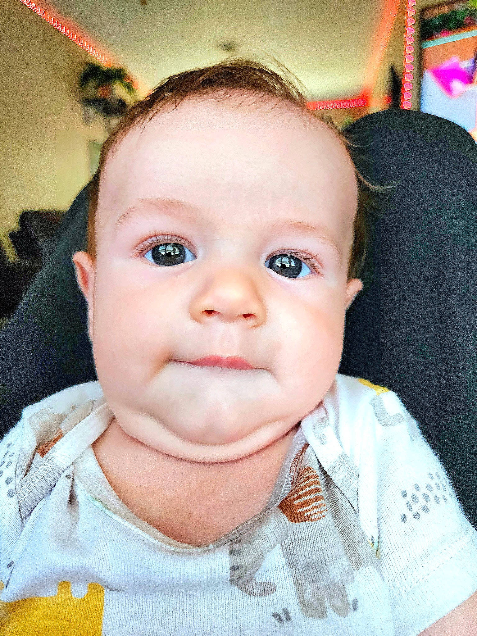 Mason joined the competition — help win amazing prizes! baby, baby_toddler_clothing, cheek, child, chin, collar, comfort, ear, eyelash, flash_photography, fun, happy, iris, lip, no_expression, nose, person, sitting, skin, sleeve