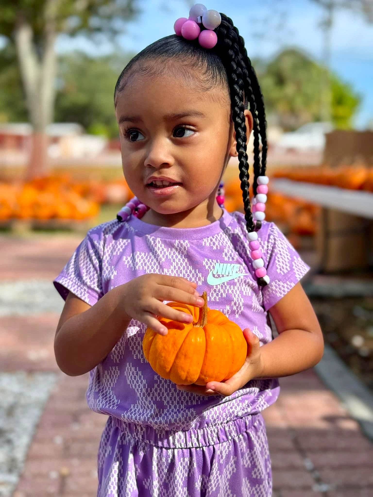 Reign joined the competition — help win amazing prizes! adaptation, child, dress, eye, fruit, fun, happy, jewellery, leisure, orange, people_in_nature, person, pink, plant, purple, skin, temple, toddler, tradition, tree