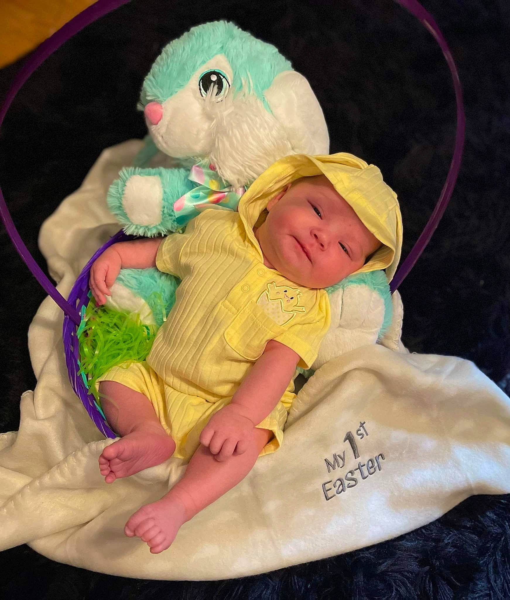 Maddox is registered to the contest to win money with this photo: baby, baby_products, baby_sleeping, baby_toddler_clothing, baby_toys, cap, cheek, comfort, fictional_character, hat, headwear, lap, linens, person, pink, plush, sitting, stuffed_toy, textile, toddler
