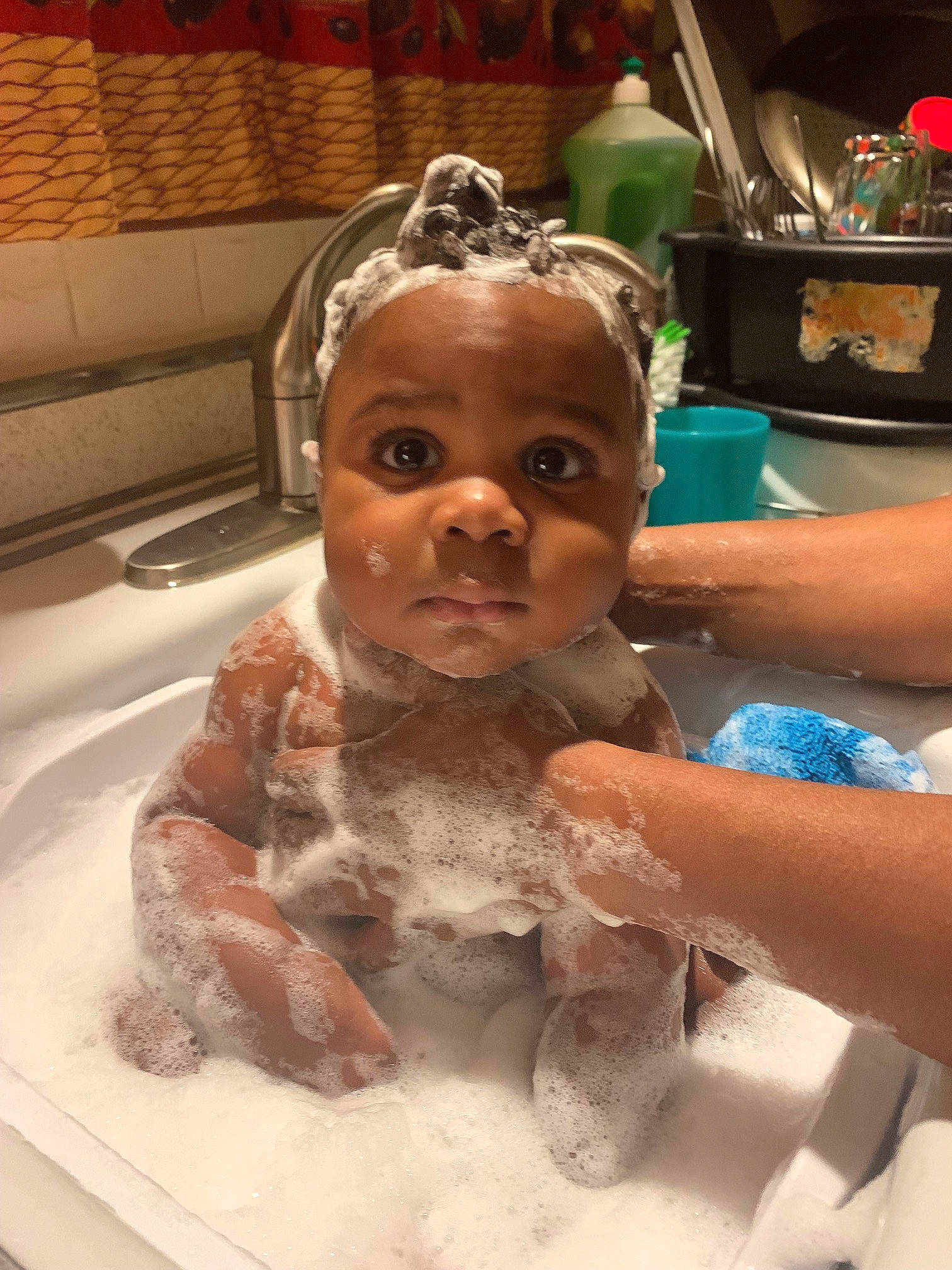Stephen is registered to the contest to win money with this photo: art, baby, bathing, bathroom, bathtub, chest, child, event, foam, fun, happy, houseplant, leisure, mouth, person, plumbing, plumbing_fixture, smile, swimming_pool, toddler