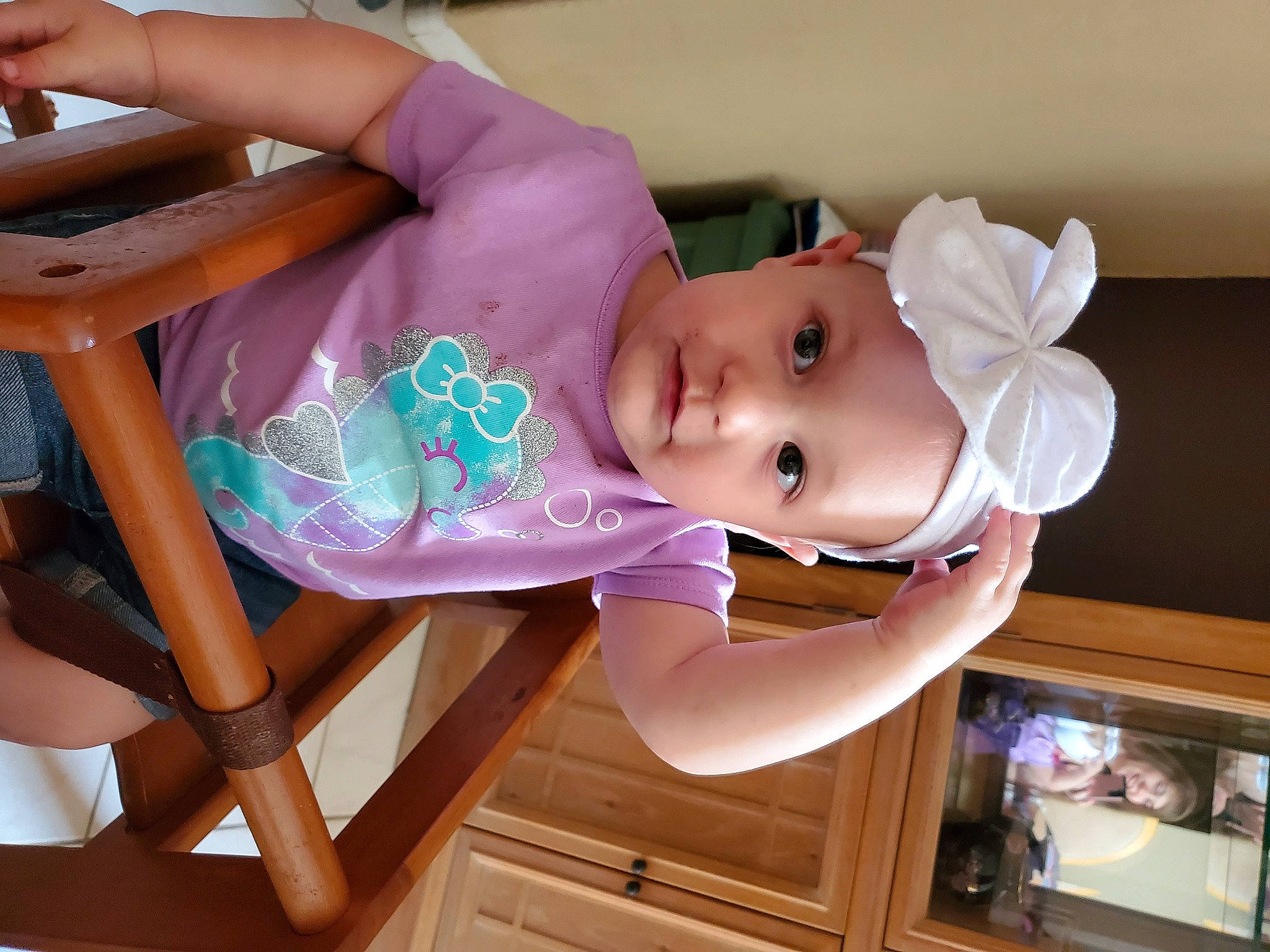 Adalene is registered to the contest to win money with this photo: child, furniture, headwear, joy, person, pink, toddler