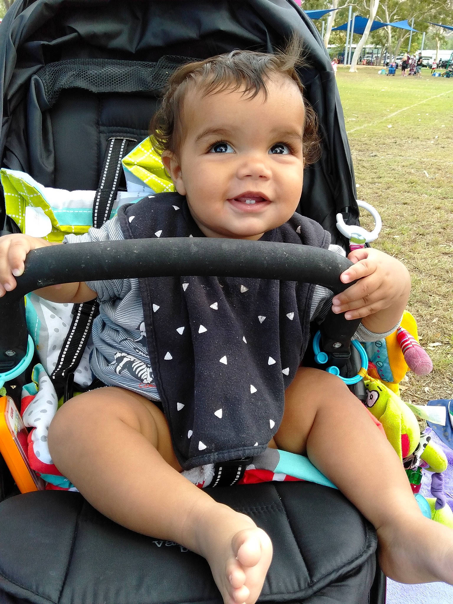 Dre' joined the competition — help win amazing prizes! baby_carriage, baby_products, car_seat, child, person, product, sitting, toddler