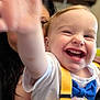 toddler, child, smiling, happy, face, hand, blue_bow_tie, yellow_suspender, white_shirt, person, indoor, adult, glasses, closeup, joy, baby, cute, expression, portrait, family