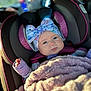 baby, blanket, bonnet, cap, car, clothing, coat, cushion, face, glove, hat, head, homedecor, jacket, person, photography, portrait, purple, transportation, vehicle