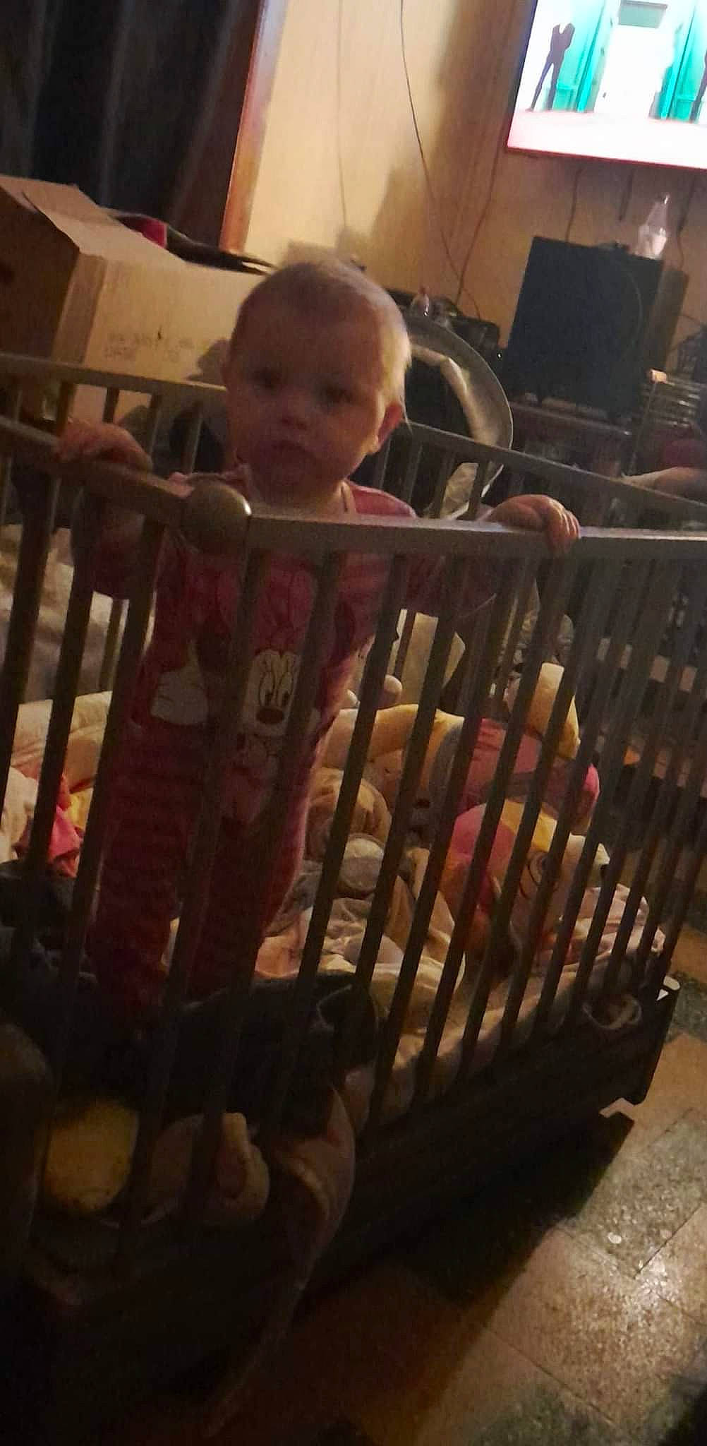 Louana a rejoint le concours — aidez-le/la à gagner de superbes lots ! baby, baby_products, baby_safety, baby_toddler_clothing, cart, child, comfort, cradle, fence, flooring, handrail, hardwood, infant_bed, metal, nursery, person, room, sitting, t_shirt, toddler