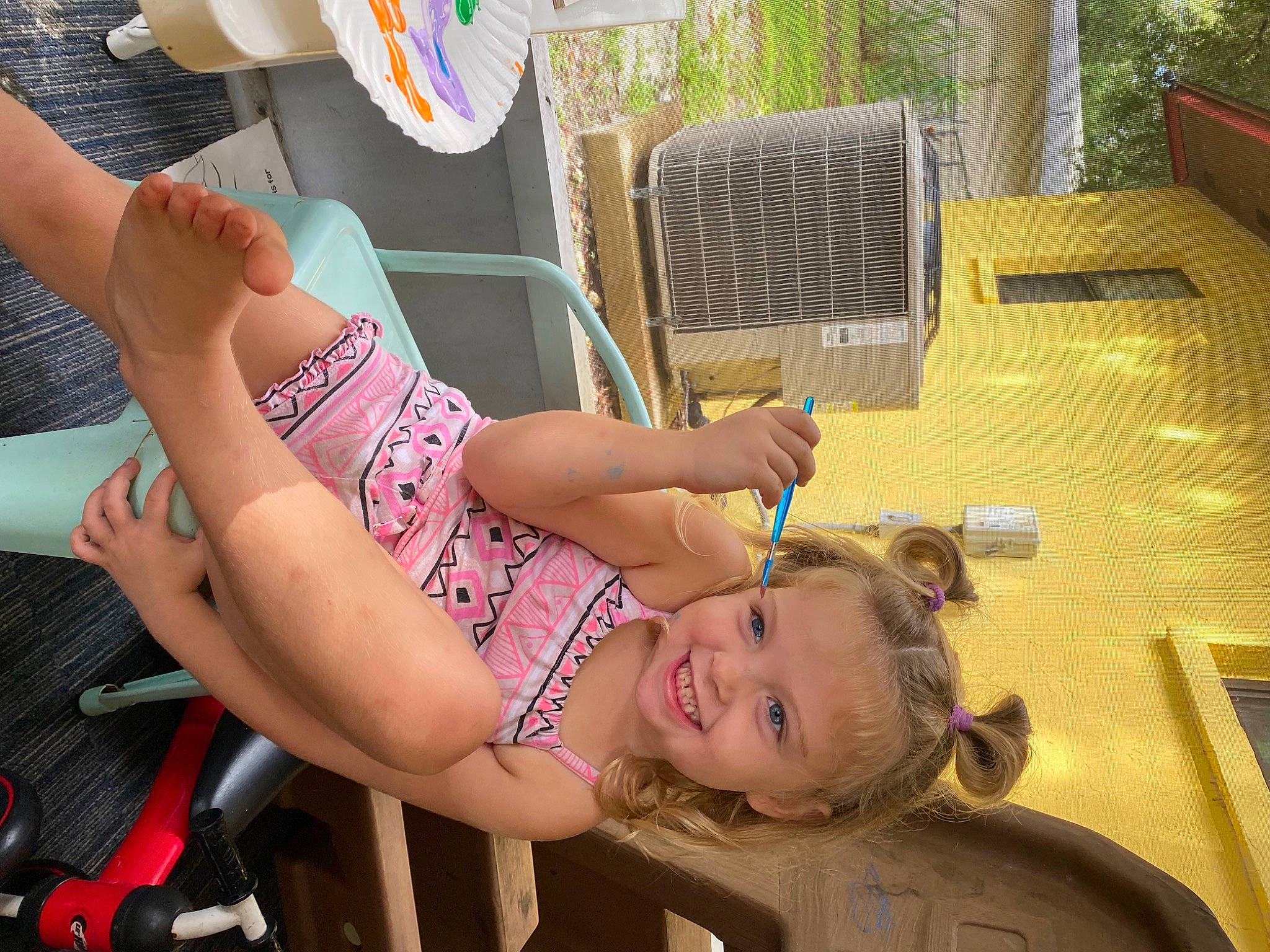 Kyla is registered to the contest to win money with this photo: barefoot, brassiere, calf, chest, finger, foot, fun, happy, human_leg, joint, joy, knee, leg, leisure, person, sandal, smile, summer, swimwear, thigh