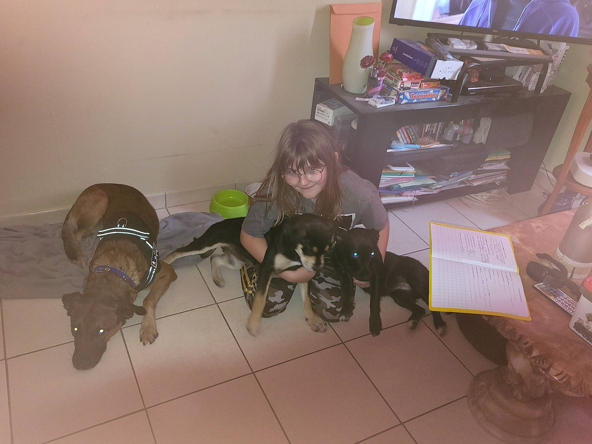 Lisea participe au concours pour gagner de l'argent avec cette photo : audio_equipment, bag, chair, comfort, eyewear, flooring, fun, joy, luggage_and_bags, office_equipment, person, personal_protective_equipment, room, sitting, thigh, toy