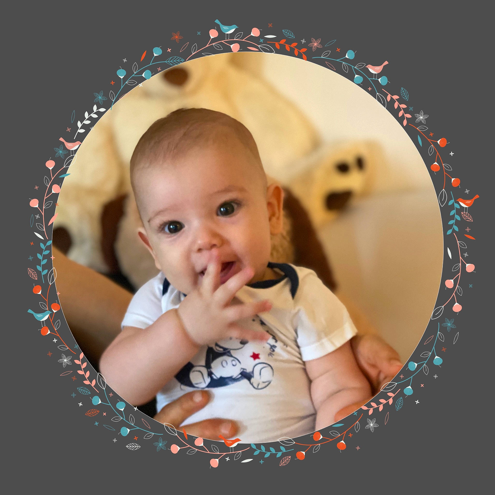 Noah a rejoint le concours — aidez-le/la à gagner de superbes lots ! automotive_wheel_system, baby, baby_toddler_clothing, cheek, child, circle, fashion_accessory, flash_photography, fun, happy, iris, organ, pattern, person, plant, portrait_photography, room, sitting, sleeve, toddler