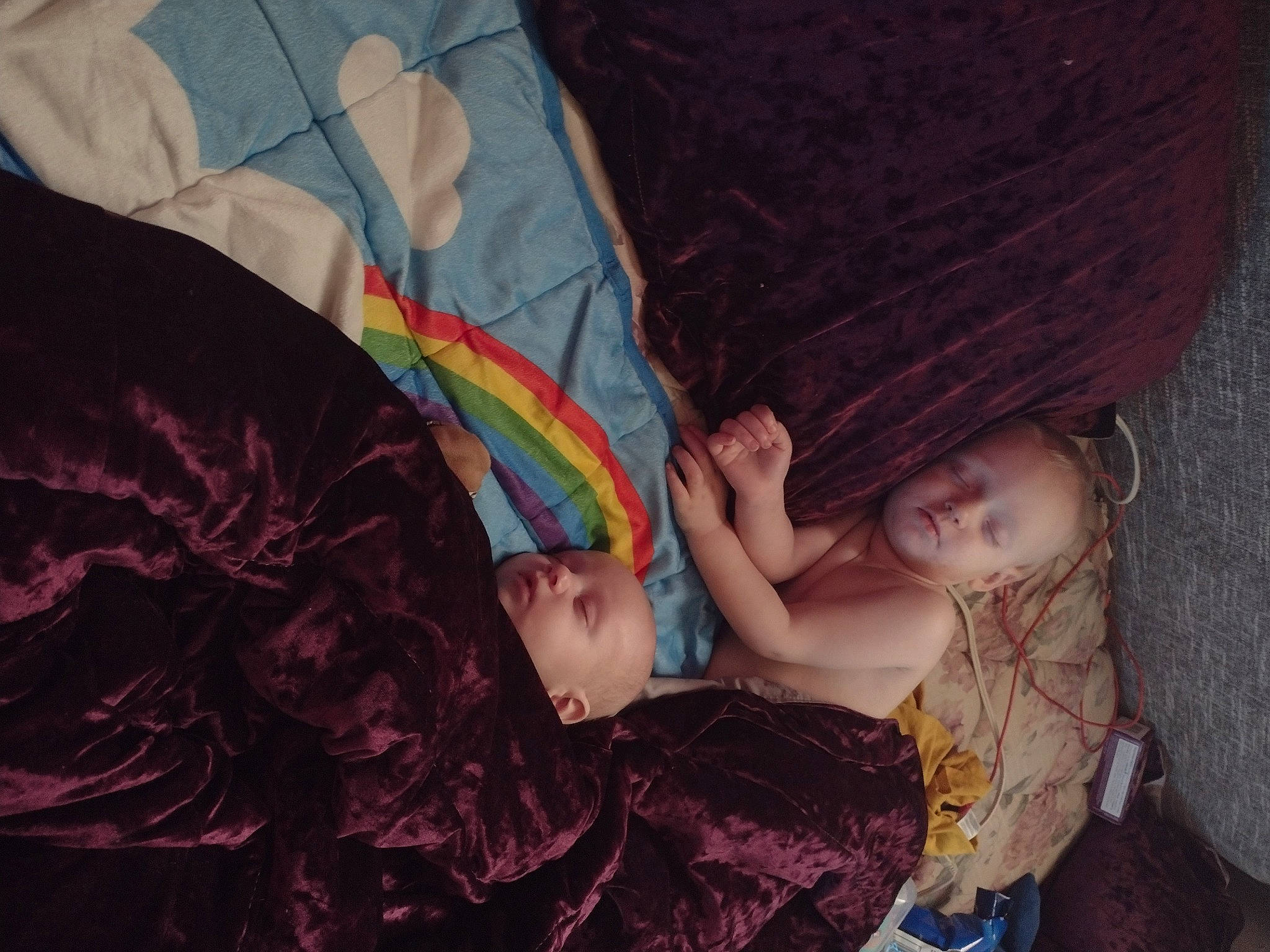Landyn is registered to the contest to win money with this photo: baby, child, comfort, fun, grass, linens, magenta, nap, pattern, person, purple, room, sitting, thigh, tints_and_shades, toddler, tree, trunk, wood