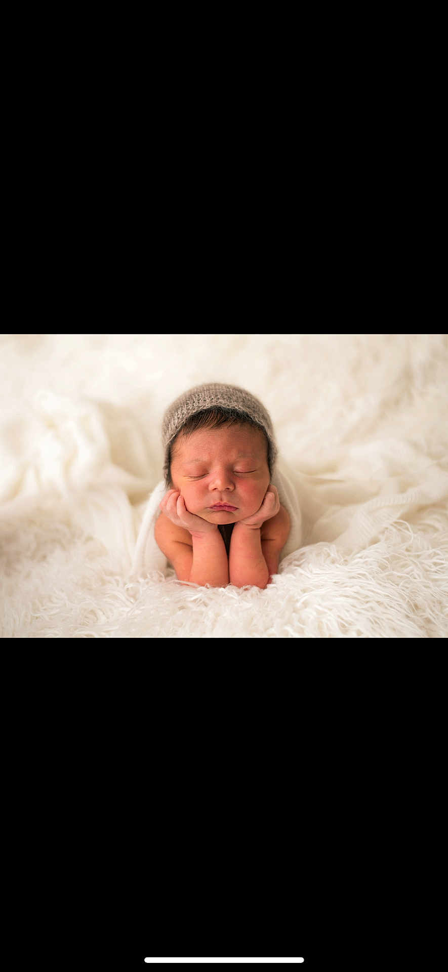 Bronson joined the competition — help win amazing prizes! newborn, baby, sleeping, infant, hat, blanket, soft, cute, hands, chin, cozy, portrait, closeup, peaceful, resting, white, fur, skin, headwear, child