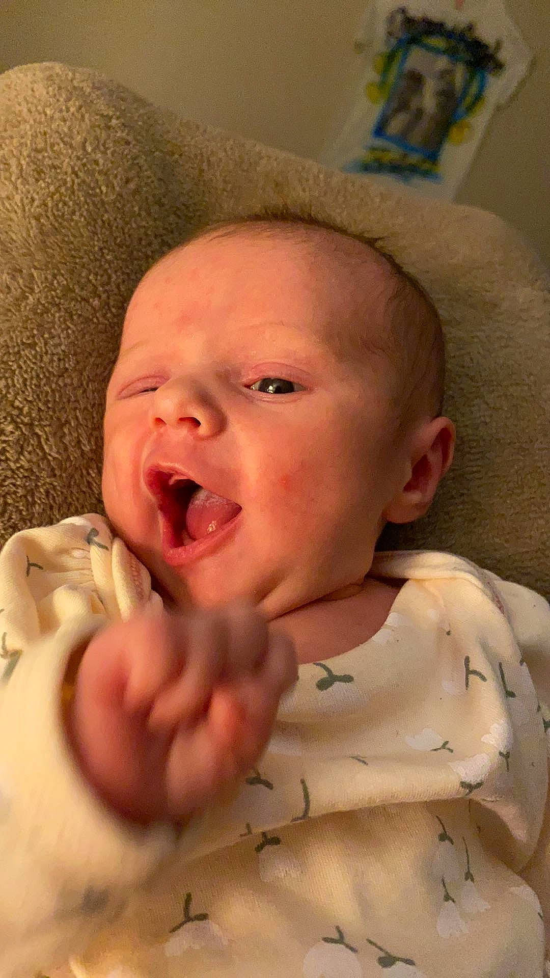 Emerson is registered to the contest to win money with this photo: baby, baby_sleeping, baby_toddler_clothing, cheek, comfort, eye, eyebrow, face, finger, gesture, hand, happy, head, iris, lip, mouth, nose, person, skin, thumb