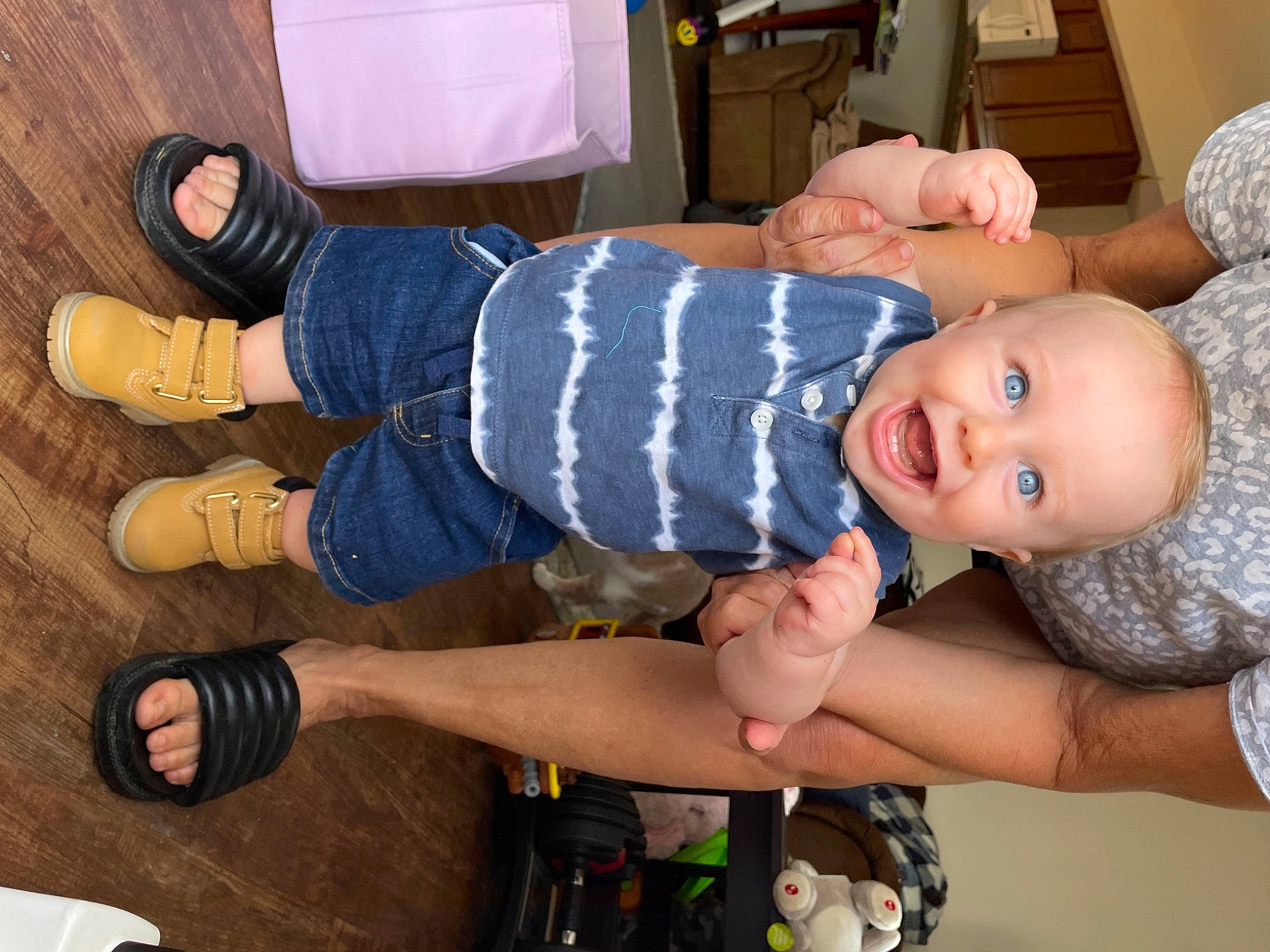 Grant joined the competition — help win amazing prizes! arm, baby, baby_products, baby_toddler_clothing, child, comfort, electric_blue, finger, flooring, fun, hand, hardwood, human_leg, joint, knee, person, smile, thigh, toddler, walking_shoe