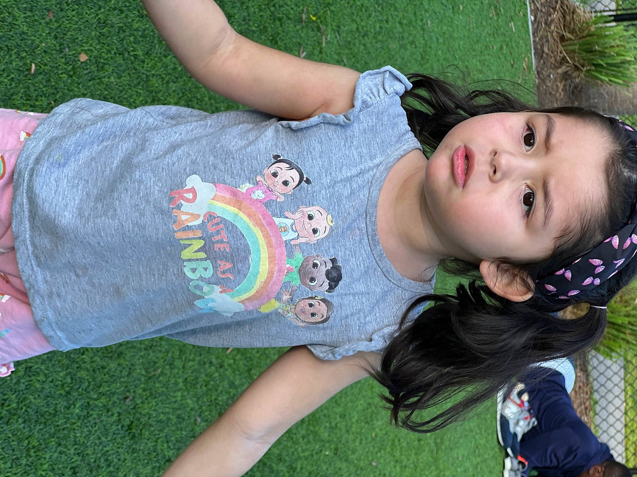 Alayah joined the competition — help win amazing prizes! black_hair, cool, fun, grass, grass_family, green, happy, joint, knee, lawn, leisure, people_in_nature, person, plant, shoulder, sitting, sleeve, summer, t_shirt, textile