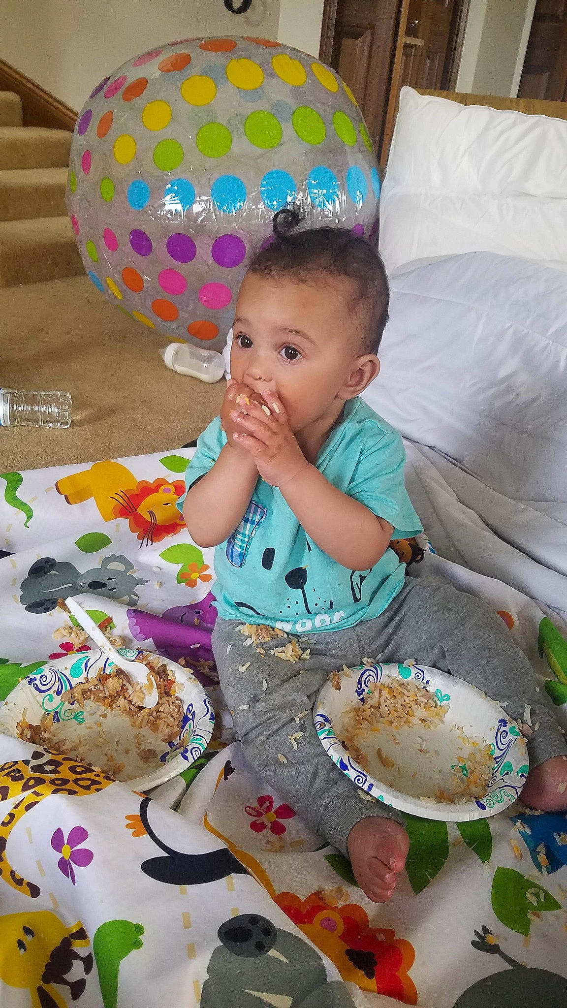 Cadence is registered to the contest to win money with this photo: baby, birthday, cake, child, eating, food, party, party_supply, person, play, surprise, sweetness, toddler