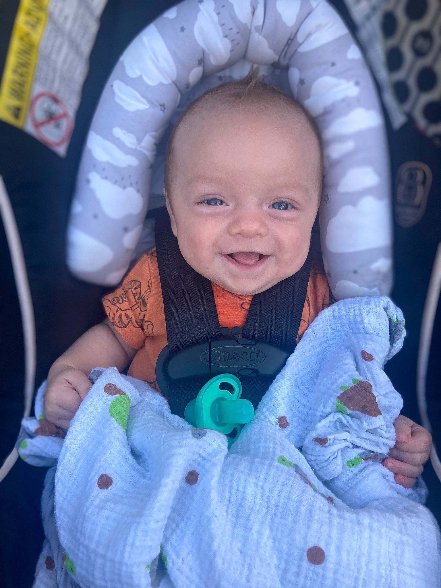 Atticus joined the competition — help win amazing prizes! baby, baby_carriage, baby_in_car_seat, baby_products, baby_toddler_clothing, cheek, child, comfort, eyebrow, finger, happy, iris, joy, nose, person, photograph, product, skin, sleeve, smile