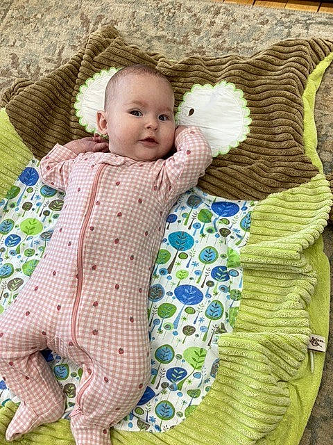 Leyna joined the competition — help win amazing prizes! baby, baby_products, baby_safety, baby_sleeping, baby_toddler_clothing, bedding, child, comfort, grass, knitting, linens, pattern, person, play, room, sitting, sleeve, textile, toddler, wood