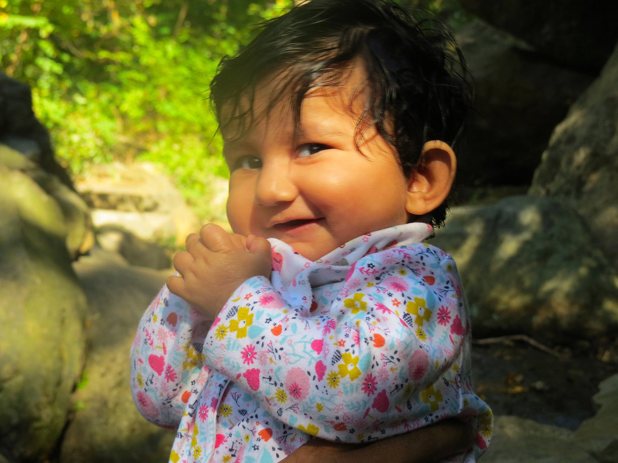 Joanna is registered to the contest to win money with this photo: adaptation, baby, child, facial_expression, flash_photography, fun, grass, happy, leisure, lip, nose, people_in_nature, person, plant, skin, smile, summer, temple, toddler, travel