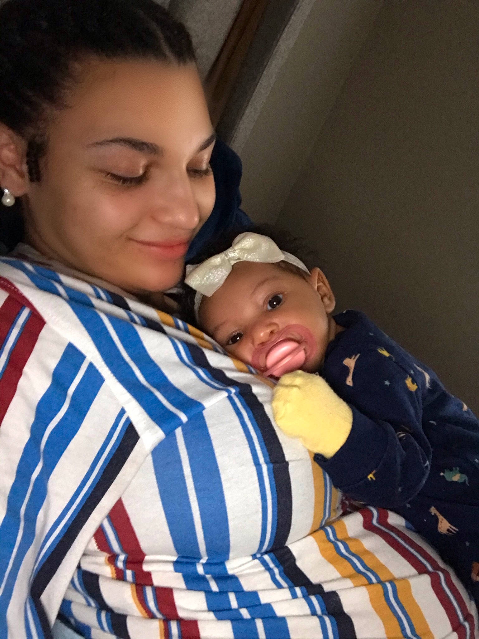 Farrah joined the competition — help win amazing prizes! baby, baby_products, baby_toddler_clothing, black_hair, braid, cheek, child, comfort, ear, earrings, eye, eyelash, head, headwear, interaction, iris, jheri_curl, joy, love, nose