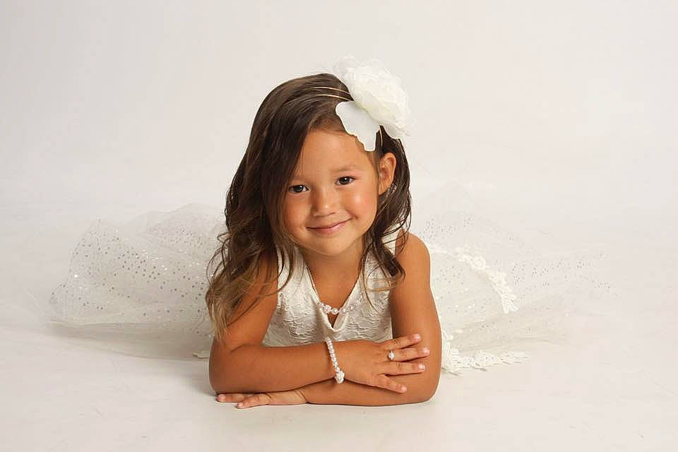 Scarlett joined the competition — help win amazing prizes! brown_hair, child, child_model, girl, hair_accessory, joy, person, photo_shoot, smile