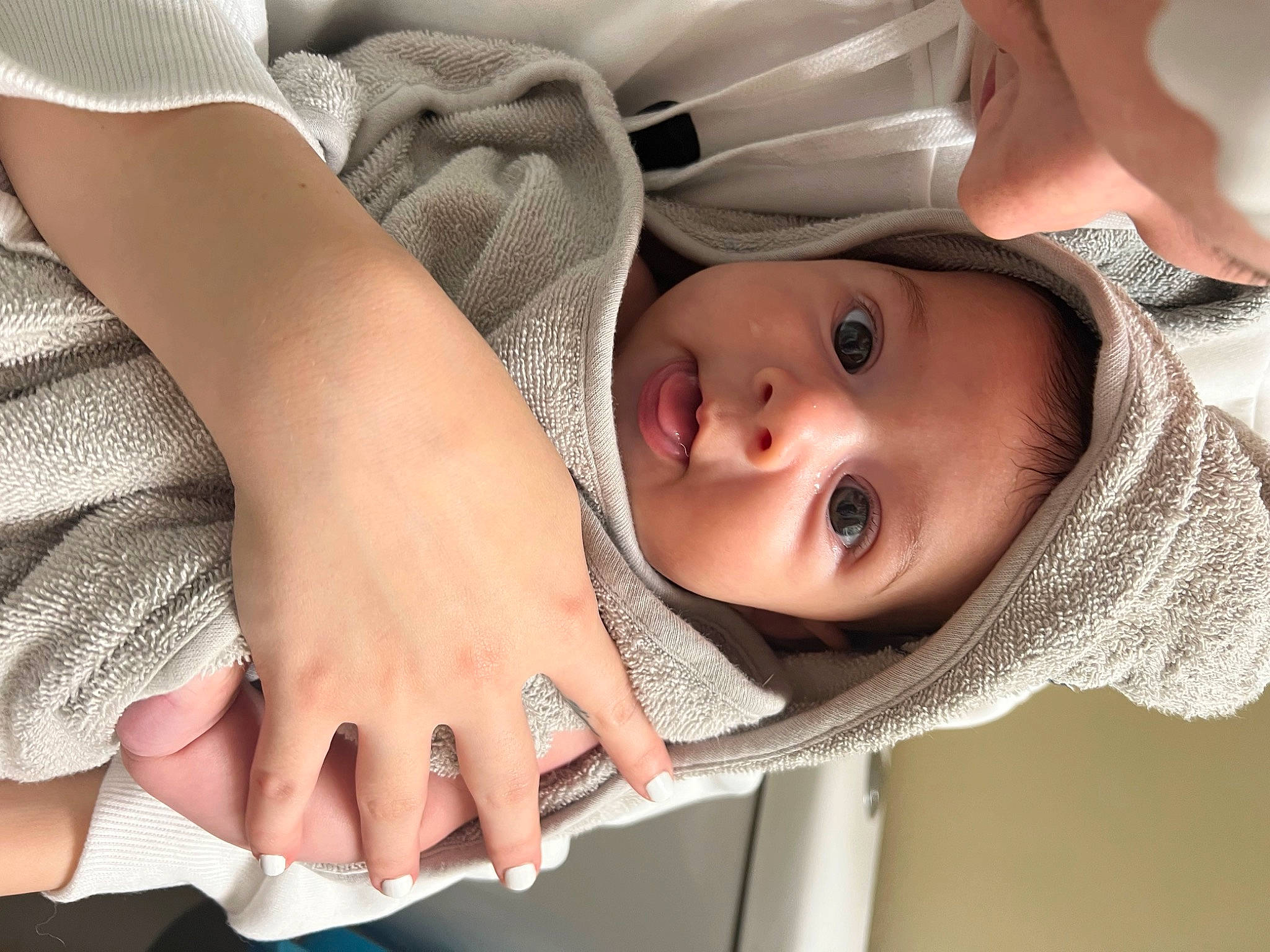 Ellianna is registered to the contest to win money with this photo: baby, baby_products, baby_toddler_clothing, cheek, child, comfort, eyelash, face, facial_expression, finger, gesture, happy, headwear, lip, mouth, nose, person, skin, sleeve, smile