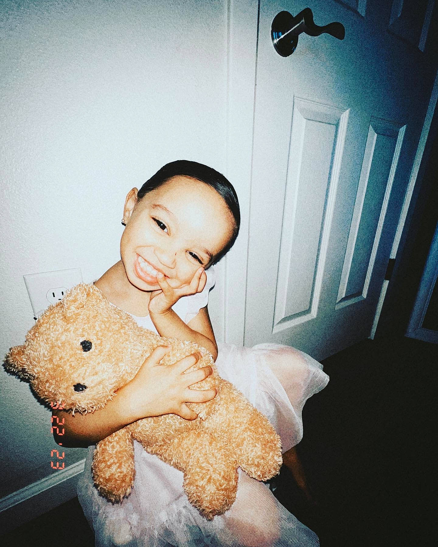 Ovie joined the competition — help win amazing prizes! abdomen, arm, baby, baby_toddler_clothing, child, dress, event, flash_photography, fun, fur, gesture, hand, happy, joy, person, sitting, skin, sleeve, stuffed_toy, teddy_bear