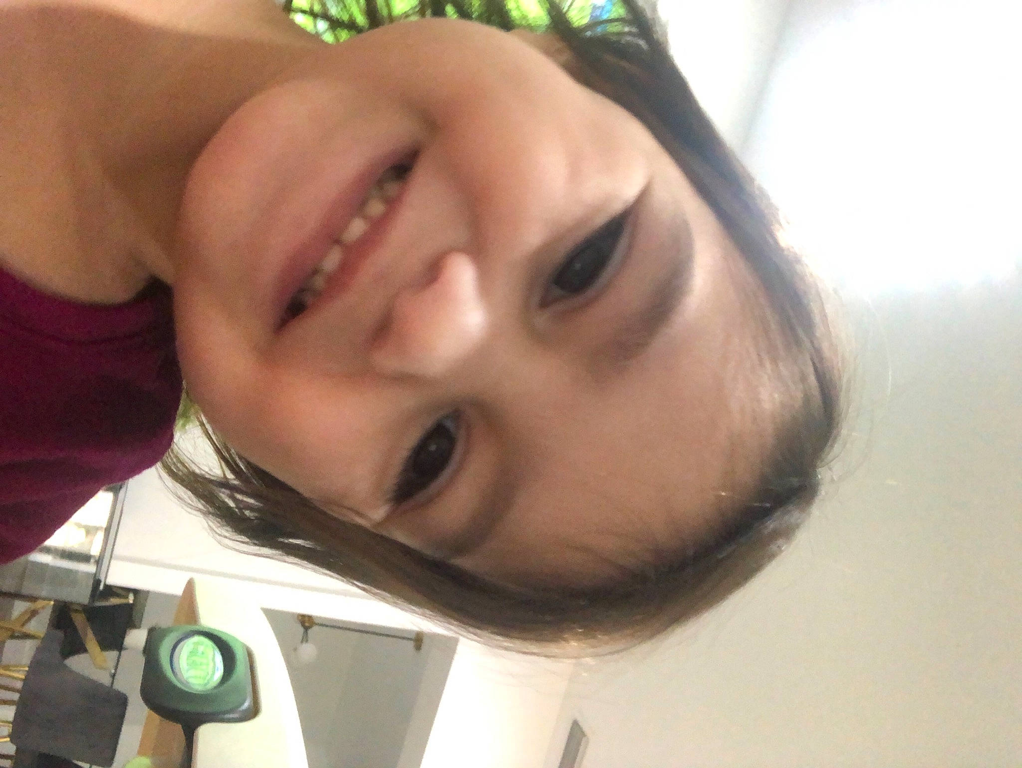 Julie joined the competition — help win amazing prizes! cheek, chin, eye, eyebrow, eyelash, eyewear, facial_expression, forehead, green, hairstyle, happy, head, jaw, joy, lip, mouth, neck, nose, person, skin