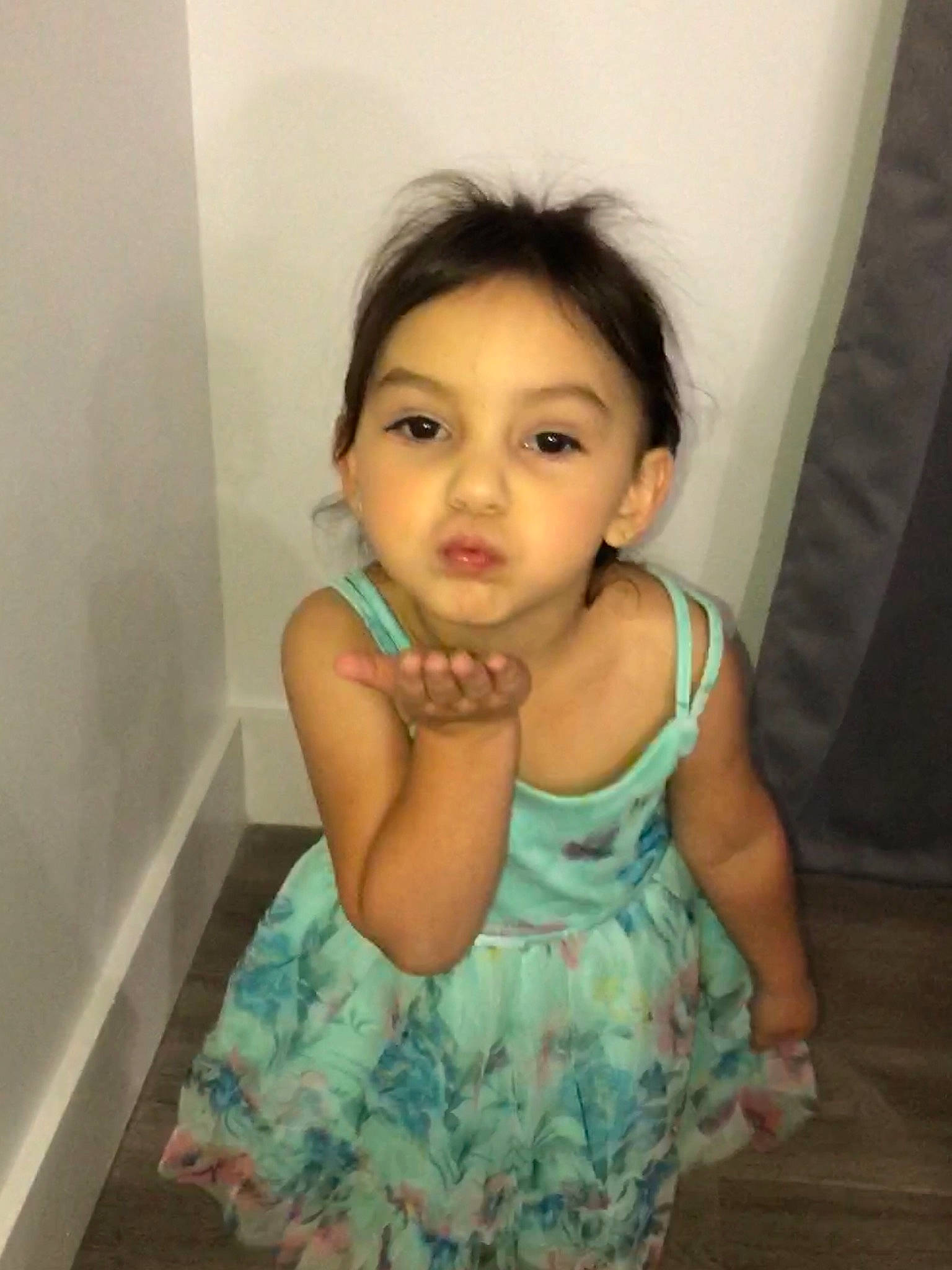 Julie is registered to the contest to win money with this photo: baby_toddler_clothing, black_hair, cheek, elbow, eyelash, finger, forehead, gesture, hand, happy, iris, jaw, lip, mouth, neck, nose, person, shoulder, skin, sleeve