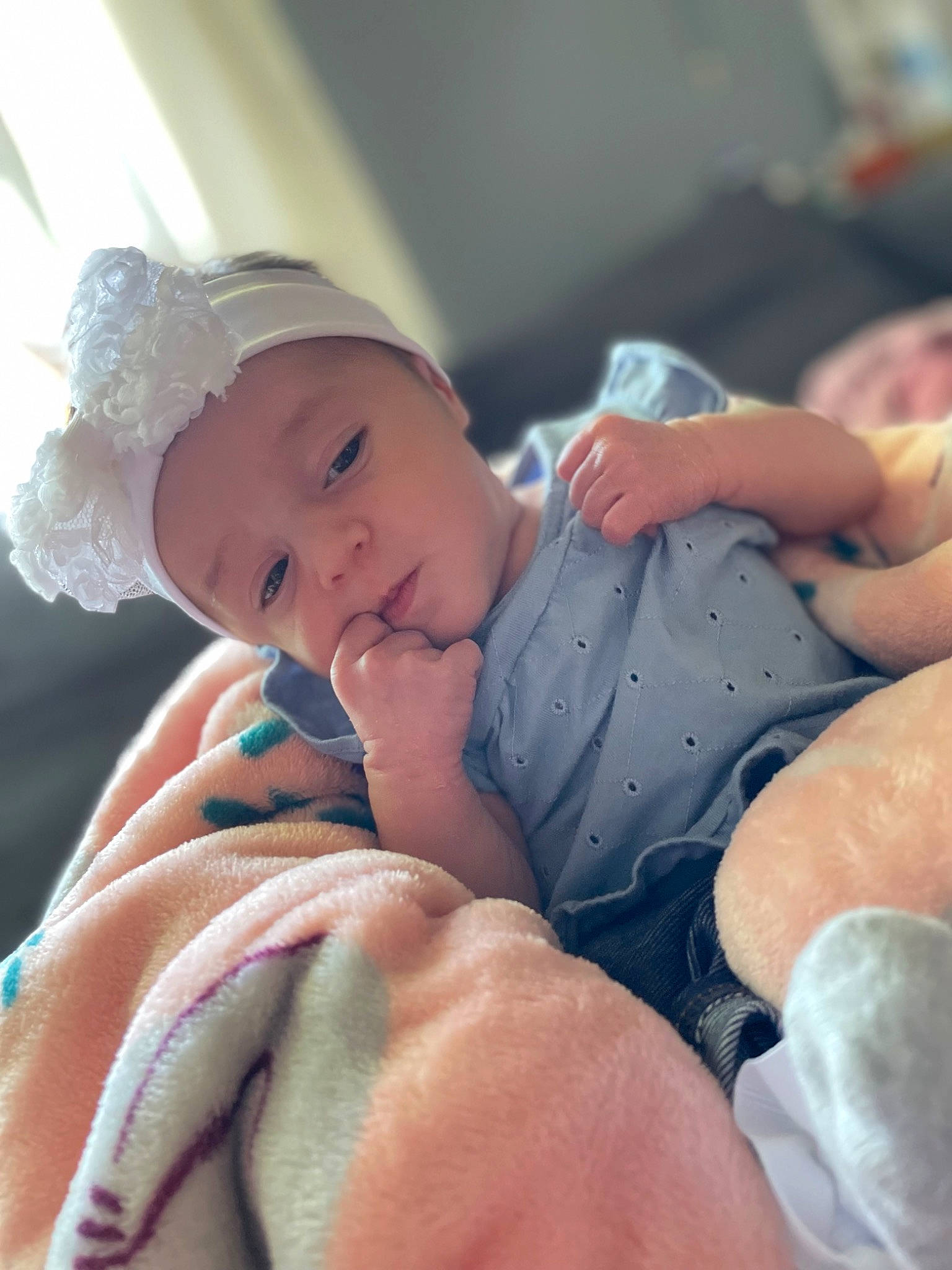 Paisley joined the competition — help win amazing prizes! abdomen, arm, baby, baby_products, baby_sleeping, baby_toddler_clothing, cheek, child, comfort, event, fashion_accessory, finger, hand, happy, hat, headwear, linens, nail, person, skin