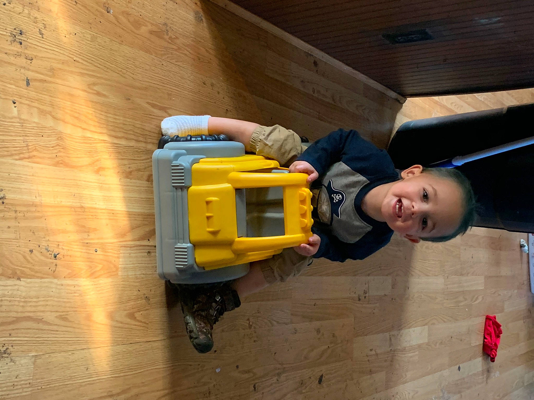 Lance joined the competition — help win amazing prizes! auto_part, automotive_exterior, automotive_wheel_system, flooring, fun, hardwood, house, joy, machine, motor_vehicle, person, plank, plant, public_utility, smile, t_shirt, toddler, varnish, vehicle, wood