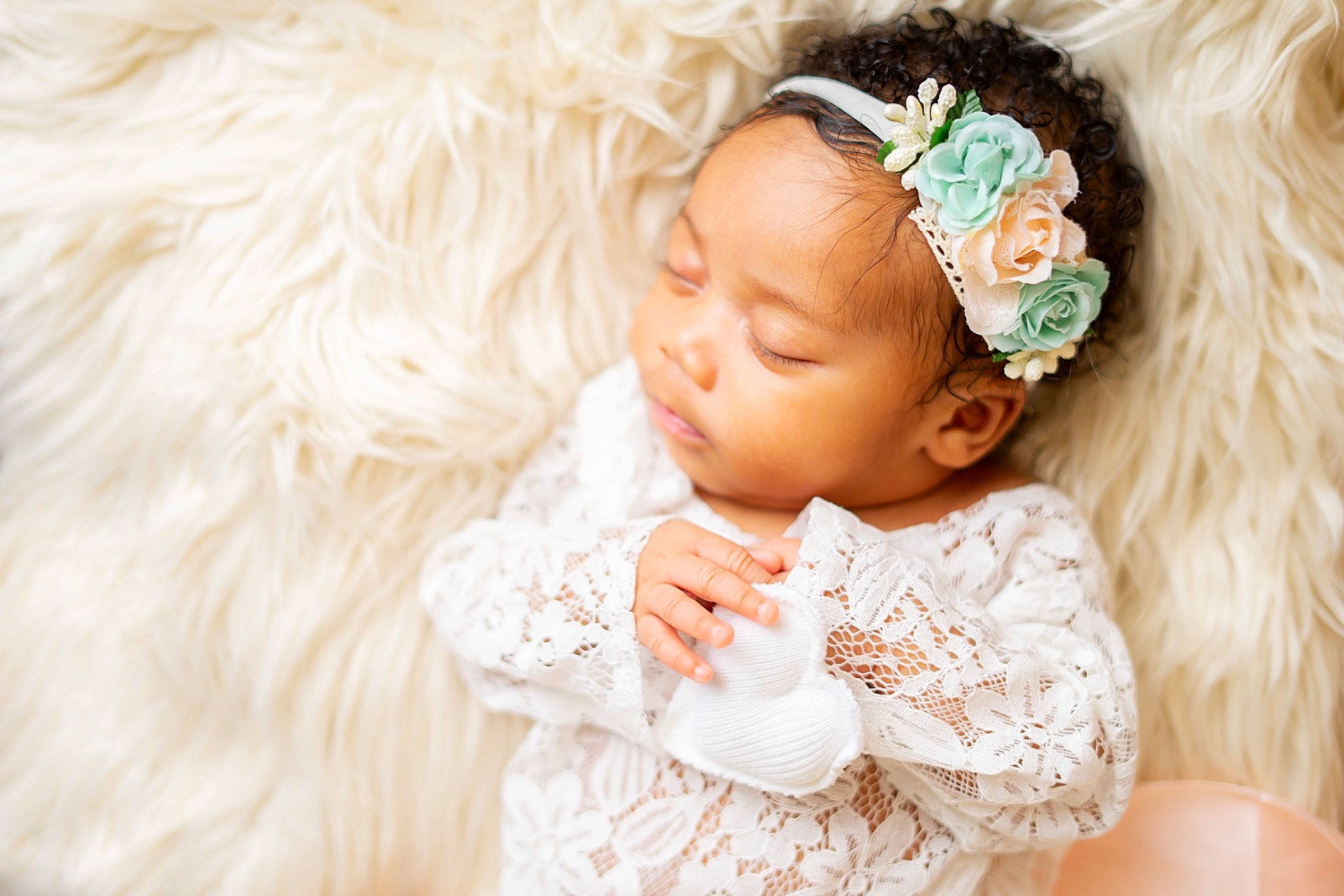 Janelle is registered to the contest to win money with this photo: baby, child, child_model, dress, fashion_accessory, flower, fur, hair_accessory, happy, headband, headgear, headpiece, lace, person, photograph, photography, plant, skin, textile, toddler